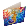 Picture of Golden Seahorse, 18x18cm Crystal Art Card