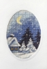 Picture of Twilight Winter Scene - Printed Cross Stitch Christmas Card Kit by Orchidea
