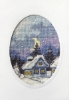 Picture of Twilight Cottage - Printed Cross Stitch Christmas Card Kit by Orchidea
