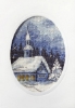 Picture of Twilight Church - Printed Cross Stitch Christmas Card Kit by Orchidea