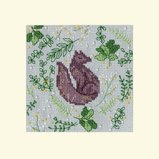 Picture of Scandi Fox - Christmas Card Cross Stitch Kit by Bothy Threads