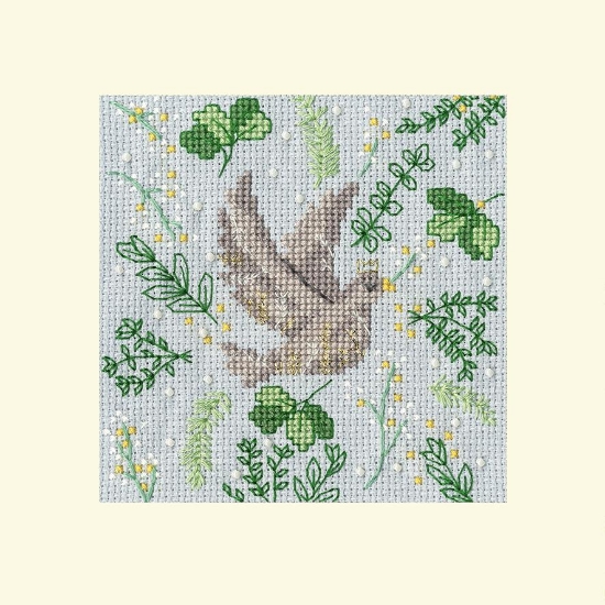 Picture of Scandi Dove - Christmas Card Cross Stitch Kit by Bothy Threads