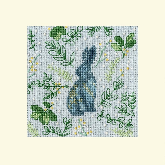 Picture of Scandi Hare - Christmas Card Cross Stitch Kit by Bothy Threads