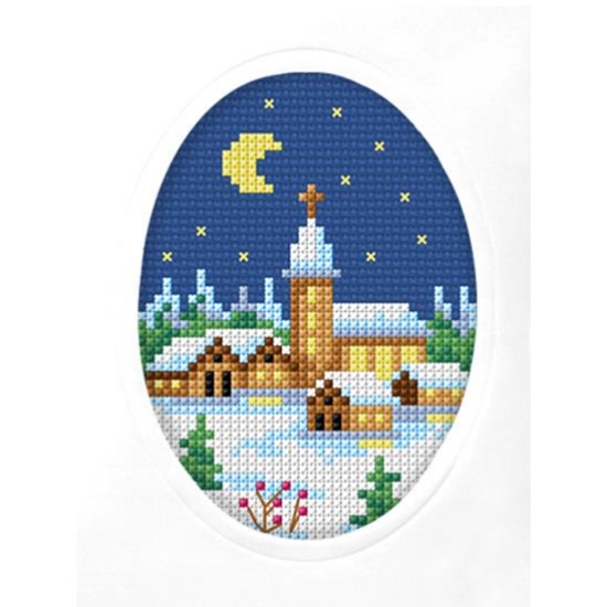 Picture of Church - Cross Stitch Christmas Card Kit by Orchidea