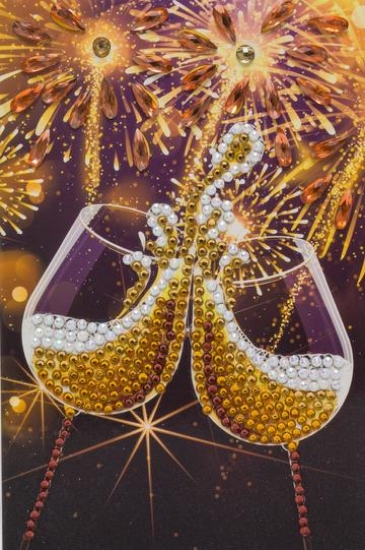 Picture of Champagne Celebration, 10x15cm Crystal Art Card