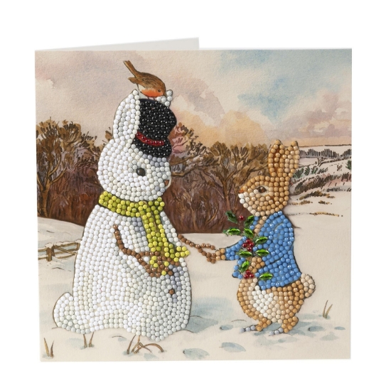 Picture of Peter Rabbit and the Snow Bunny , 18x18cm Crystal Art Card