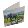 Picture of Elephant Family , 18x18cm Crystal Art Card