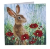 Picture of Wild Poppies and the Hare , 18x18cm Crystal Art Card