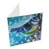 Picture of Festive Bluetit Bird , 18x18cm Crystal Art Card