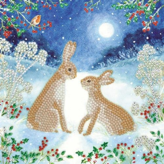 Picture of Midnight Hares , 18x18cm Crystal Art Card