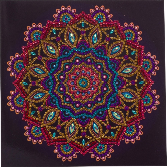 Picture of Purple  Mandala , 18x18cm Crystal Art Card