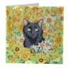 Picture of Cat Amongst the Flowers , 18x18cm Crystal Art Card
