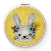 Picture of Floral Bunny in a Hoop Needle Felting Kit