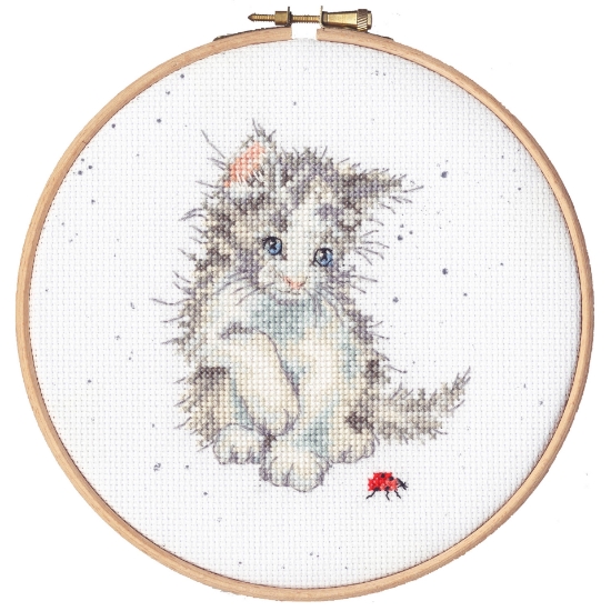 Picture of Kitten & Ladybird (Hannah Dale) Cross Stitch Kit with Hoop by Bothy Threads