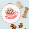 Picture of Teacup Pup (Hannah Dale) Cross Stitch Kit with Hoop by Bothy Threads