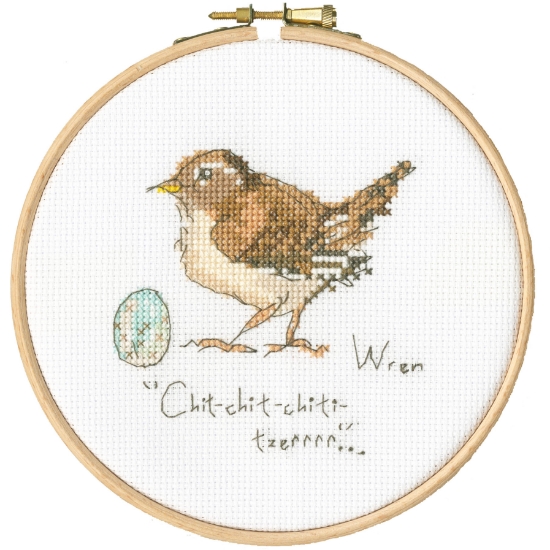 Picture of Little Wren (Madeleine Floyd) Cross Stitch Kit with Hoop by Bothy Threads
