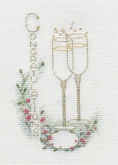 Picture of Congratulations Greetings Card (Rose Swalwell) Cross Stitch Kit by Bothy Threads