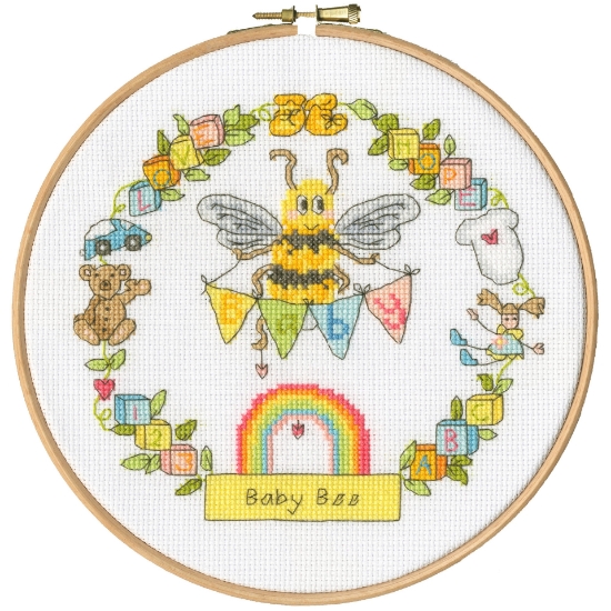 Picture of Baby Bee (Eleanor Teasdale) Cross Stitch Kit with Hoop by Bothy Threads