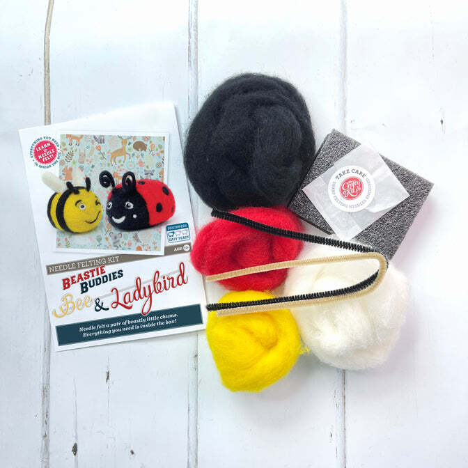 Bee & Ladybird Needle Felting Kit Stitchtastic