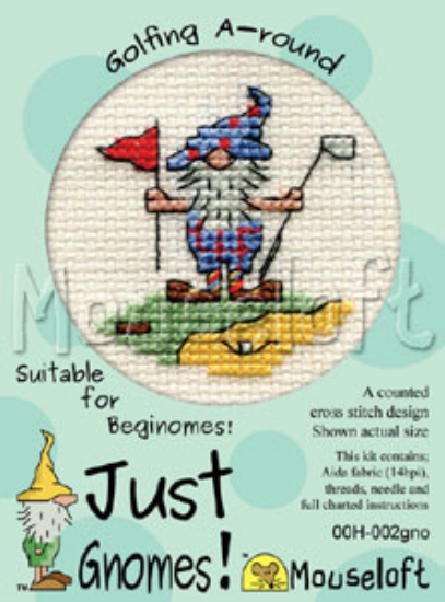 Picture of  Mouseloft "Golfing A-round" Just Gnomes Cross Stitch Kit