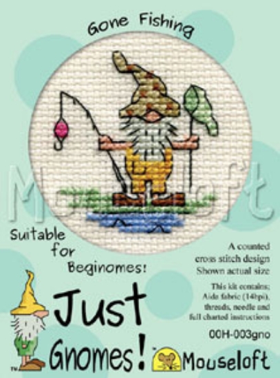 Picture of  Mouseloft "Gone Fishing" Just Gnomes Cross Stitch Kit
