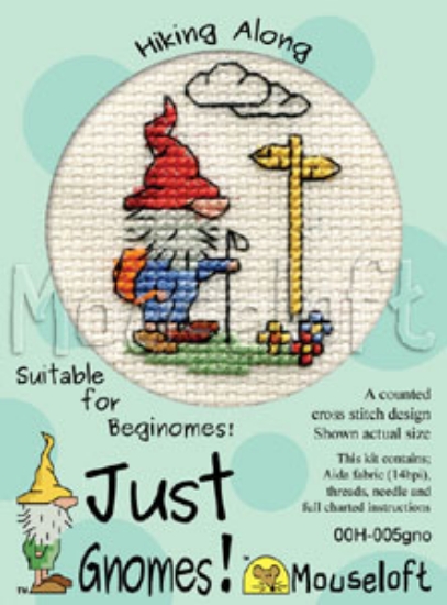 Picture of  Mouseloft "Hiking Along" Just Gnomes Cross Stitch Kit