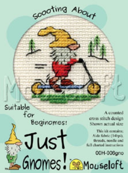 Picture of  Mouseloft "Scooting About" Just Gnomes Cross Stitch Kit