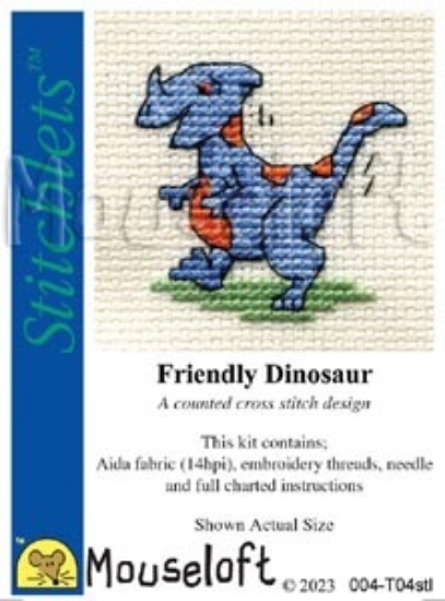 Picture of Mouseloft "Friendly Dinosaur" Stitchlets Cross Stitch Kit
