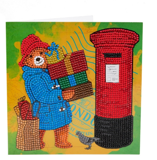 Picture of Paddington Sending Gifts - Crystal Art Card 18x18cm