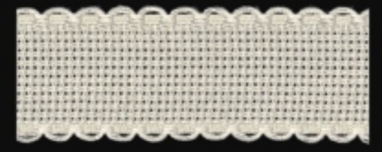 Picture of Offcuts Zweigart Aida Band 2.5cm/1 Inch Wide Hessian with a Scalloped Edging (Multiple Sizes)