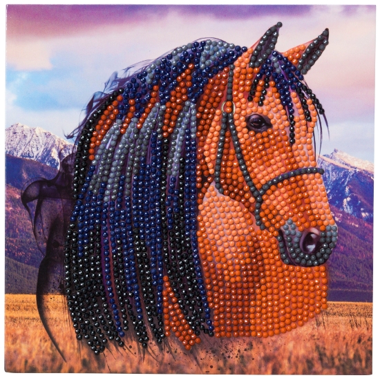 Picture of Horse 18x18cm Crystal Art Card