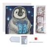 Picture of Penguin & Gift Christmas 18x18cm Crystal Art Card