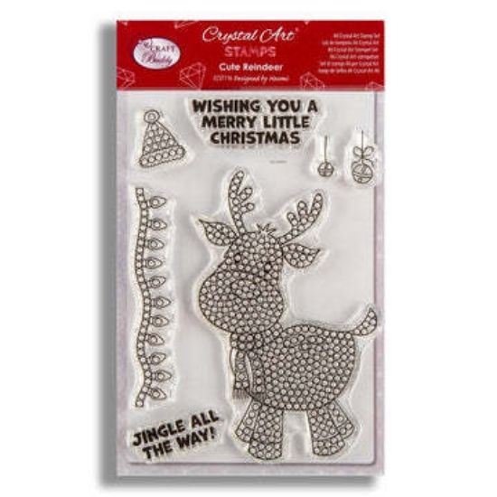 Picture of Crystal Art A6 Stamp Set - Cute Reindeer