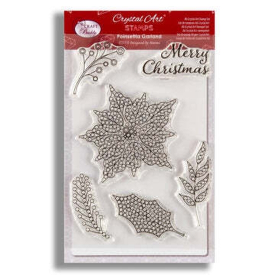 Picture of Crystal Art A6 Stamp Set  - Poinsettia Garland 