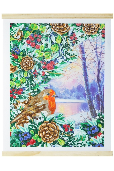 Picture of Robin - Crystal Art 35x45cm Scroll Kit