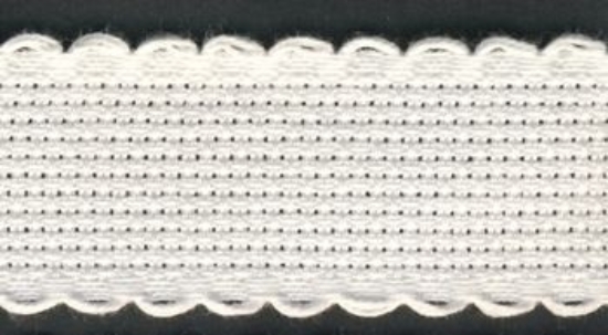 Picture of 1 Metre Antique White Aida Band 2.5cm/1 Inch White With a Scalloped Edging