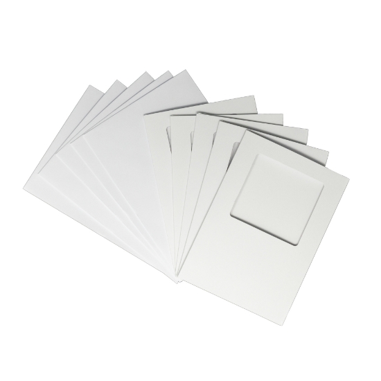 Picture of Square Aperture A6 Cards - White (Pack Of 5)
