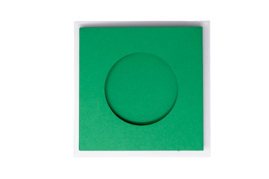 Picture of Round aperture square cards - Bright Green (Pack of 5)