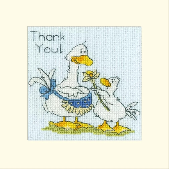 Picture of Thank You Greetings Card Cross Stitch Kit by Bothy Threads