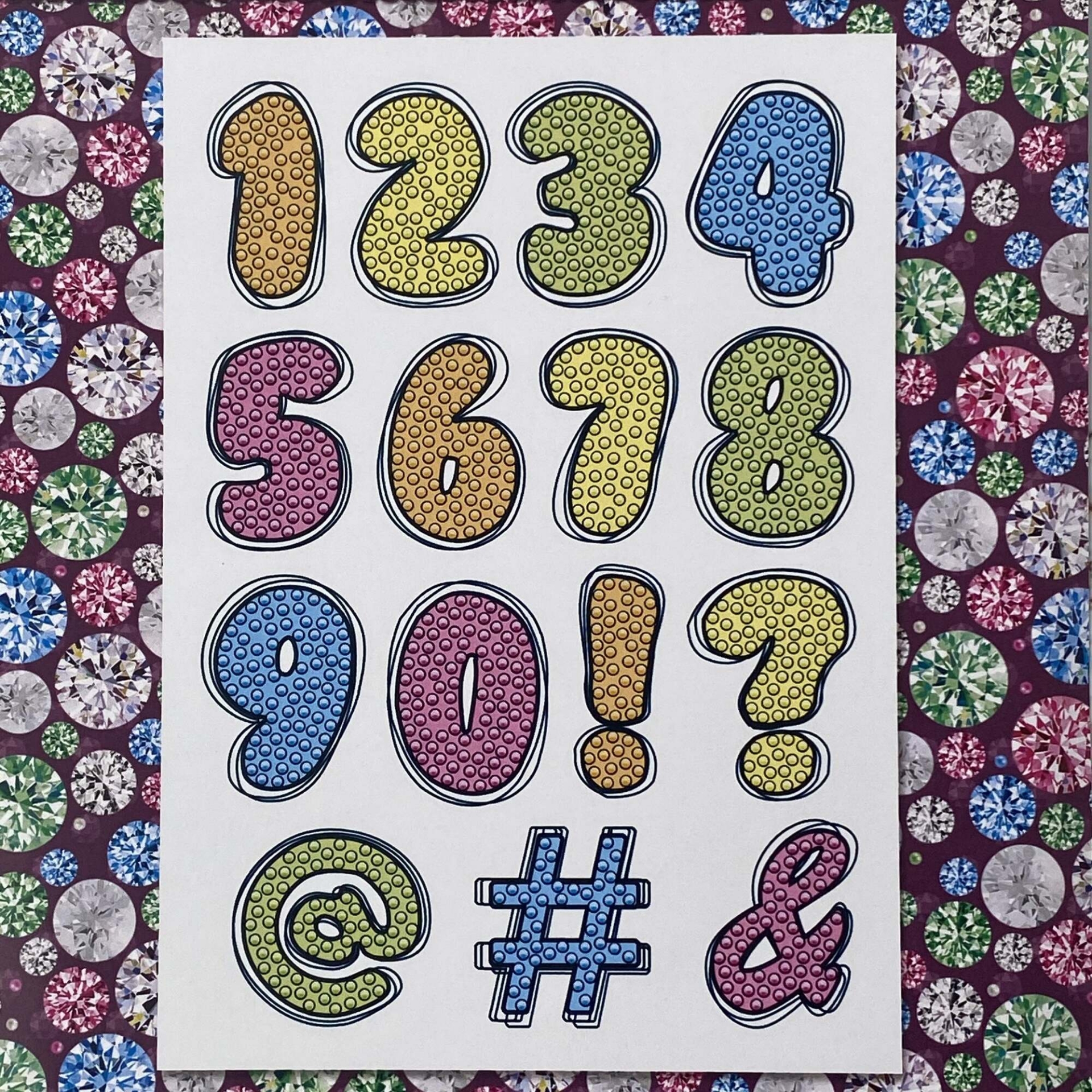 Crystal Art A5 Stamp Set - Sparkling Numbers | Stitchtastic