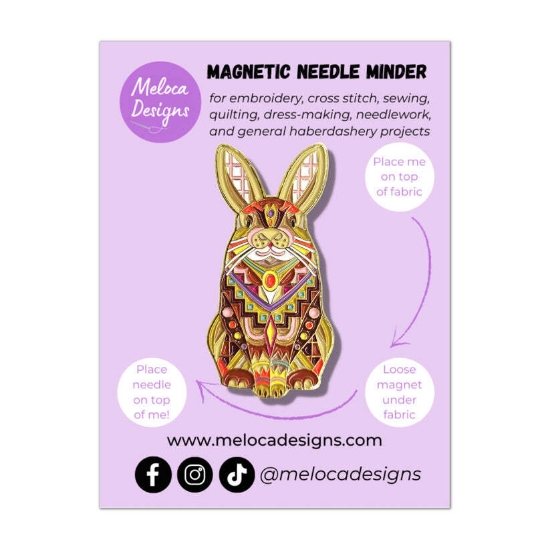 Picture of Mandala Rabbit Needle Minder by Meloca Designs