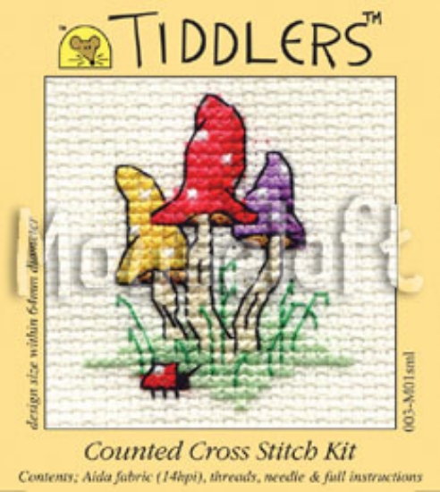 Picture of Mouseloft  "Toadstools" Tiddlers Cross Stitch Kit