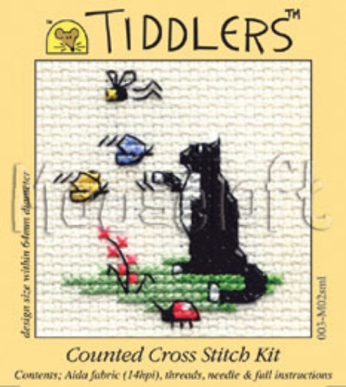 Picture of Mouseloft  "Curious Cat" Tiddlers Cross Stitch Kit