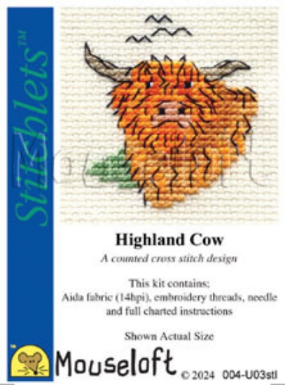Picture of Mouseloft "Highland Cow" Stitchlets Cross Stitch Kit