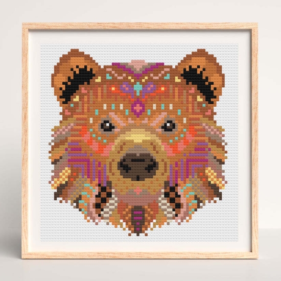 Picture of Mandala Bear Diamond Painting Kit by Meloca Designs