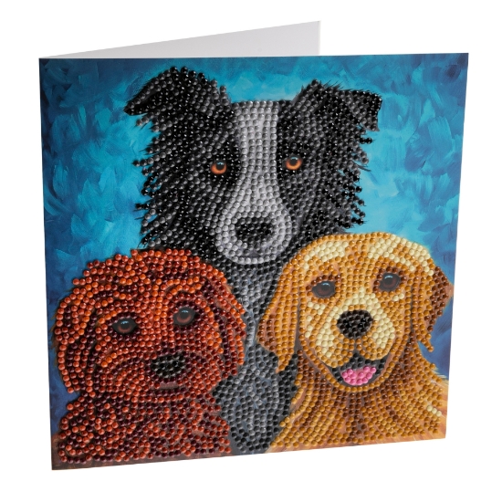 Picture of Dogs Portrait 18x18cm Crystal Art Card