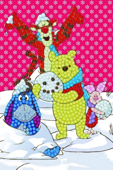 Picture of Winter Winnie the Pooh - 10x15cm Crystal Art Card (Disney)