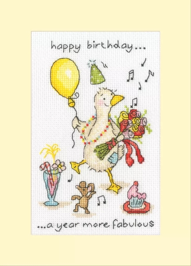 Picture of More Fabulous Greetings Card Cross Stitch Kit by Bothy Threads