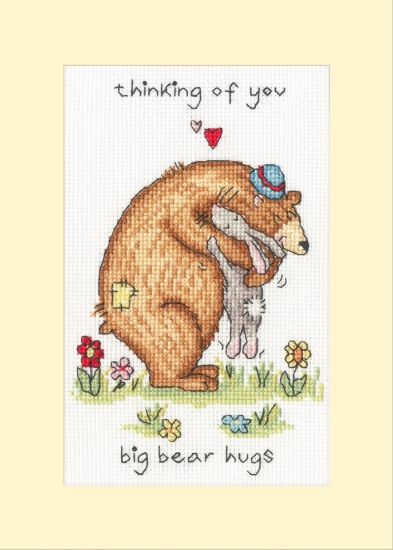 Picture of Big Bear Hugs Card Cross Stitch Kit by Bothy Threads