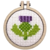 Picture of Thistle make you smile (Thistle) - Mini Matchbox Cross Stitch Kit With Hoop
